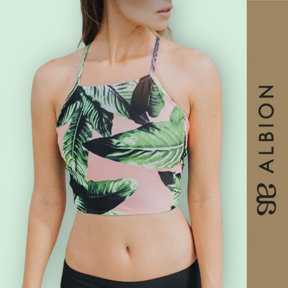 Albion Izabel Switchback Cropped Swim Top, Size M, MSRP $88